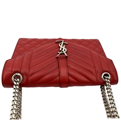 Saint Laurent Envelope Leather Red Shoulder Bag Style 8
