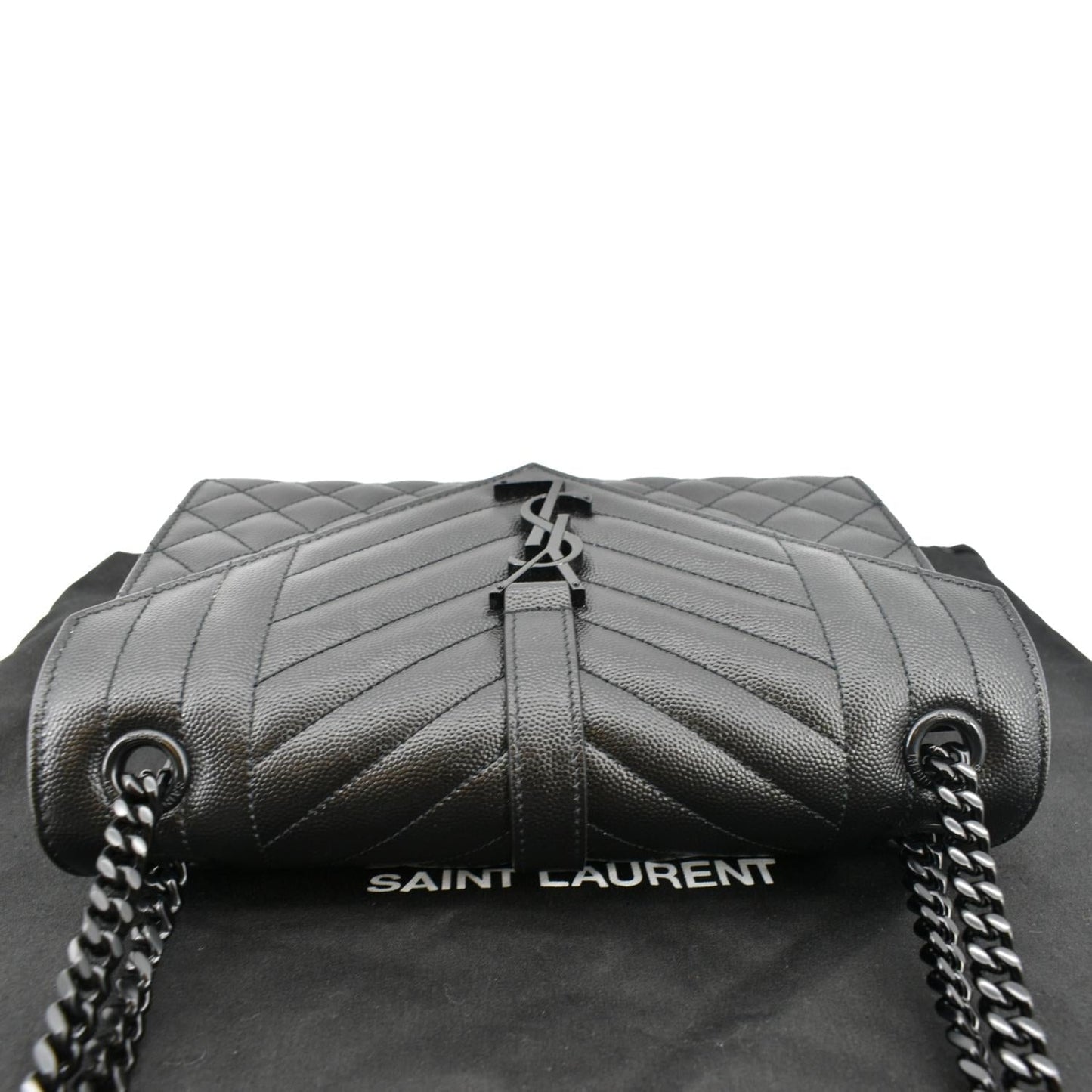 Saint Laurent Envelope Leather Black Shoulder Bag Style 12