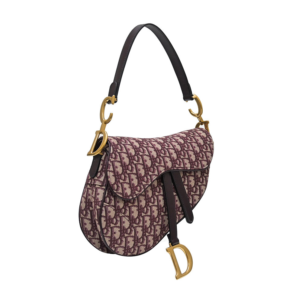 Burgundy Dior Oblique Saddle Bag Rented Out