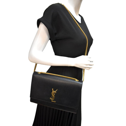 Saint Laurent Kate Leather Black Shoulder Bag Style 7