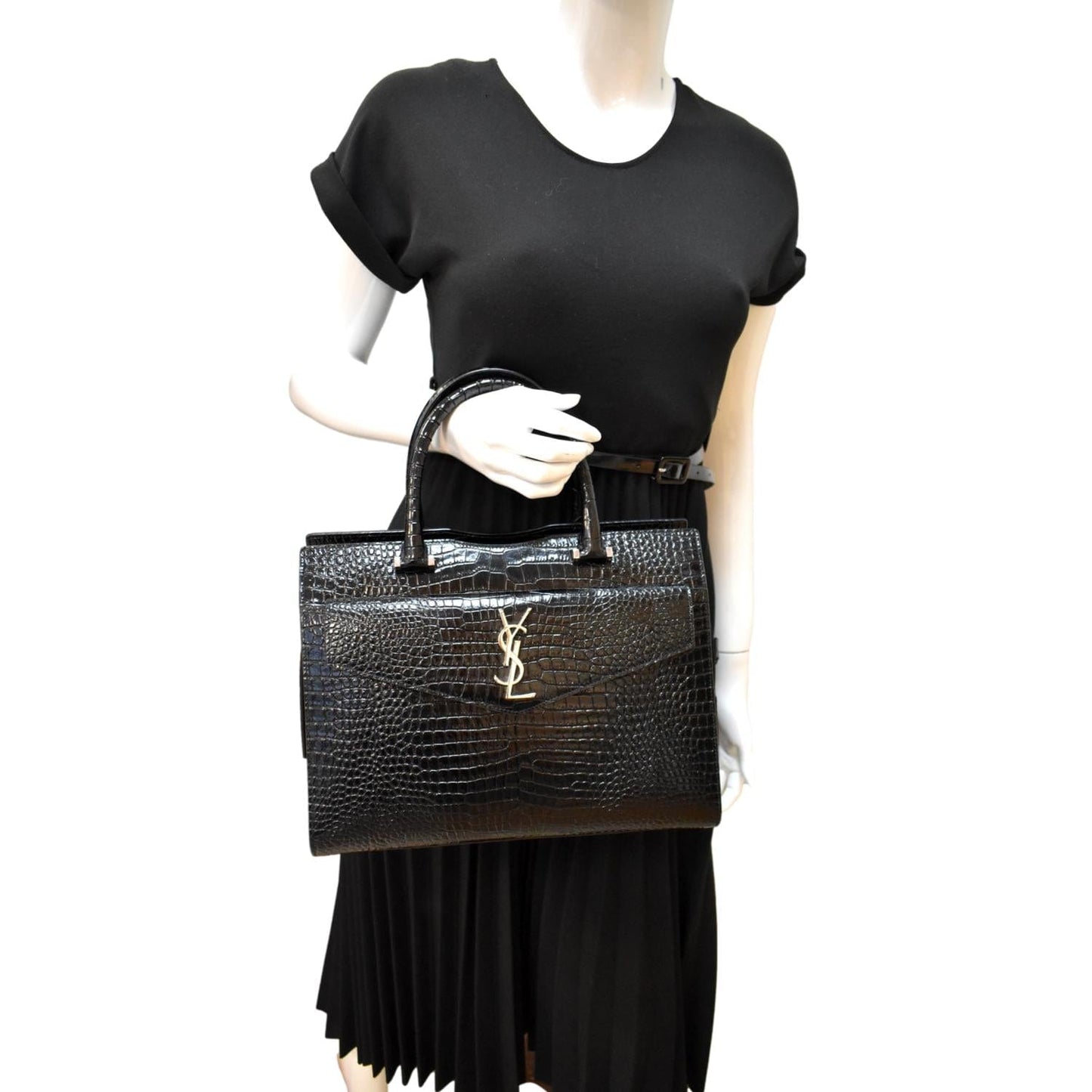 Saint Laurent Uptown Calfskin Black Tote Bag