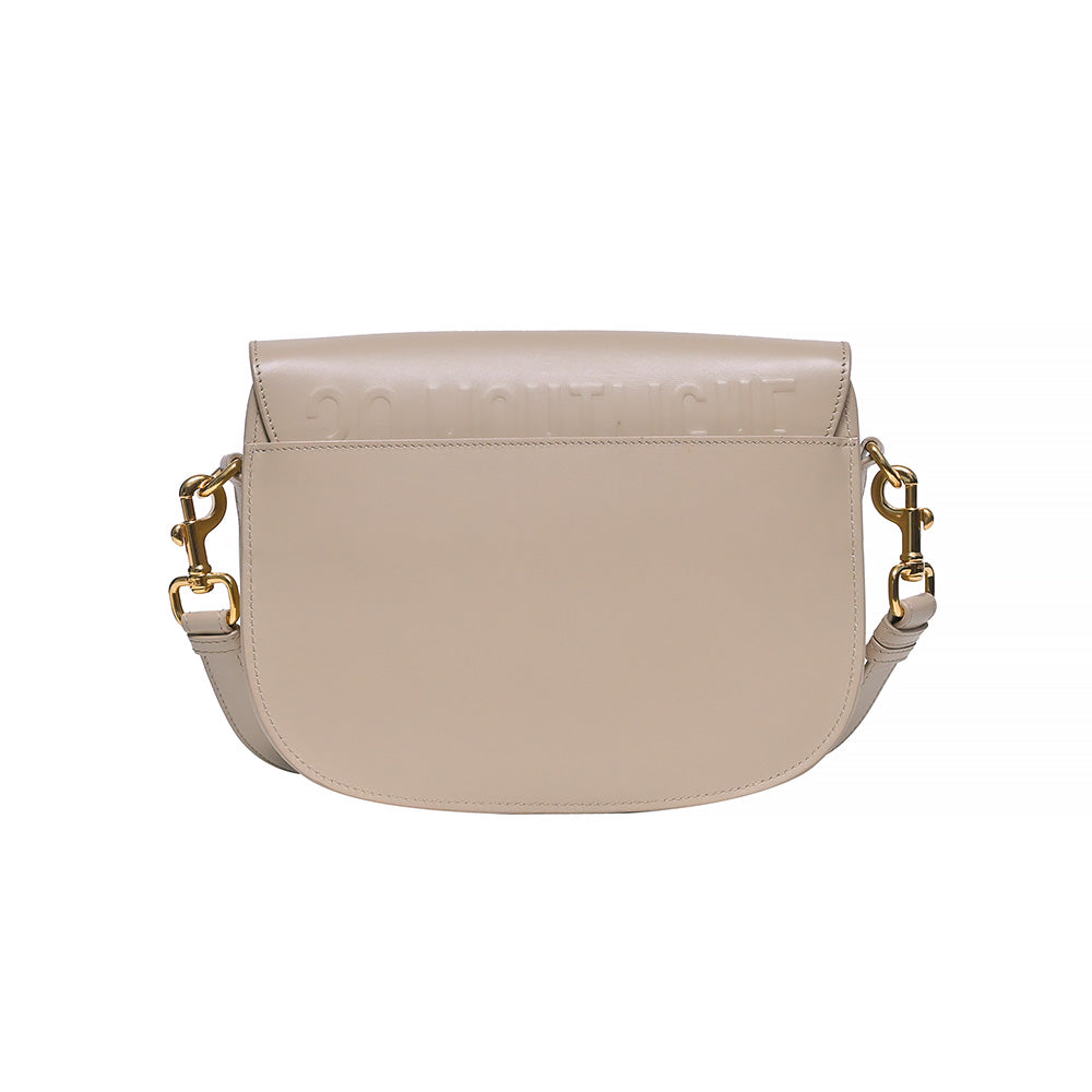 Beige Box Calfskin Leather Medium Dior Bobby Bag Rented Out