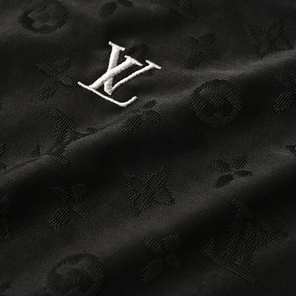 Louis Vuitton All-Over Monogram Short-Sleeve T-Shirt with Embroidered Clover Accents