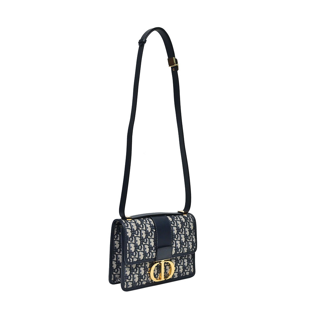 Blue Dior Oblique Jacquard 30 Montaigne Bag - 4 Rented Out Oblique