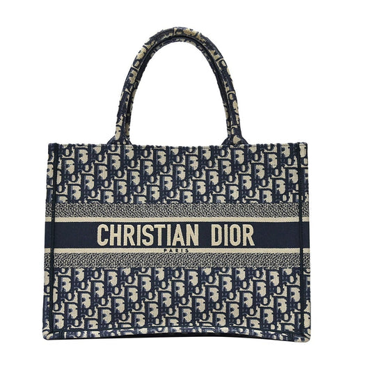 Blue Dior Oblique Embroidery Medium Book Tote - 5 Rented Out