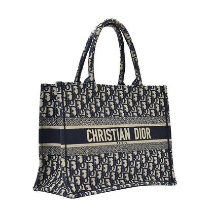 Blue Dior Oblique Embroidery Medium Book Tote - 5 Rented Out