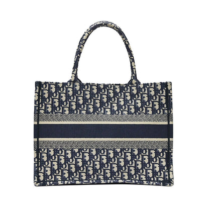 Christian Dior Blue Oblique Embroidery Medium Book Tote - 5 [Clearance Sale]