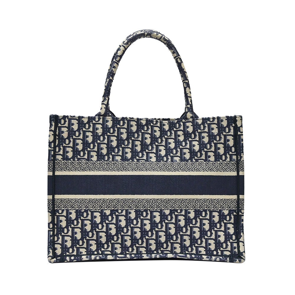 Blue Dior Oblique Embroidery Medium Book Tote - 5 Rented Out