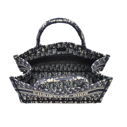 Blue Dior Oblique Embroidery Medium Book Tote - 5 Rented Out