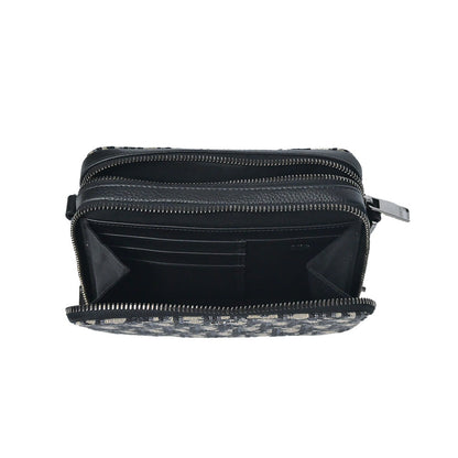 Beige And Black Dior Oblique Jacquard Pouch With Strap Rented Out