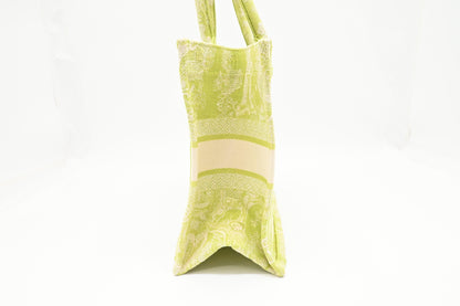 Dior Medium Book Tote in Green Toile de Jouy Sauvage Embroidery