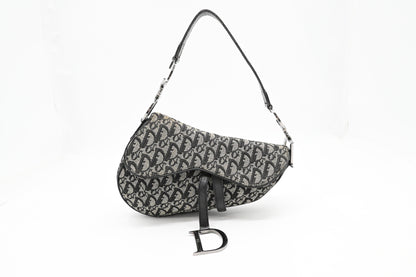 Dior Saddle Bag in Black & White Oblique Canvas