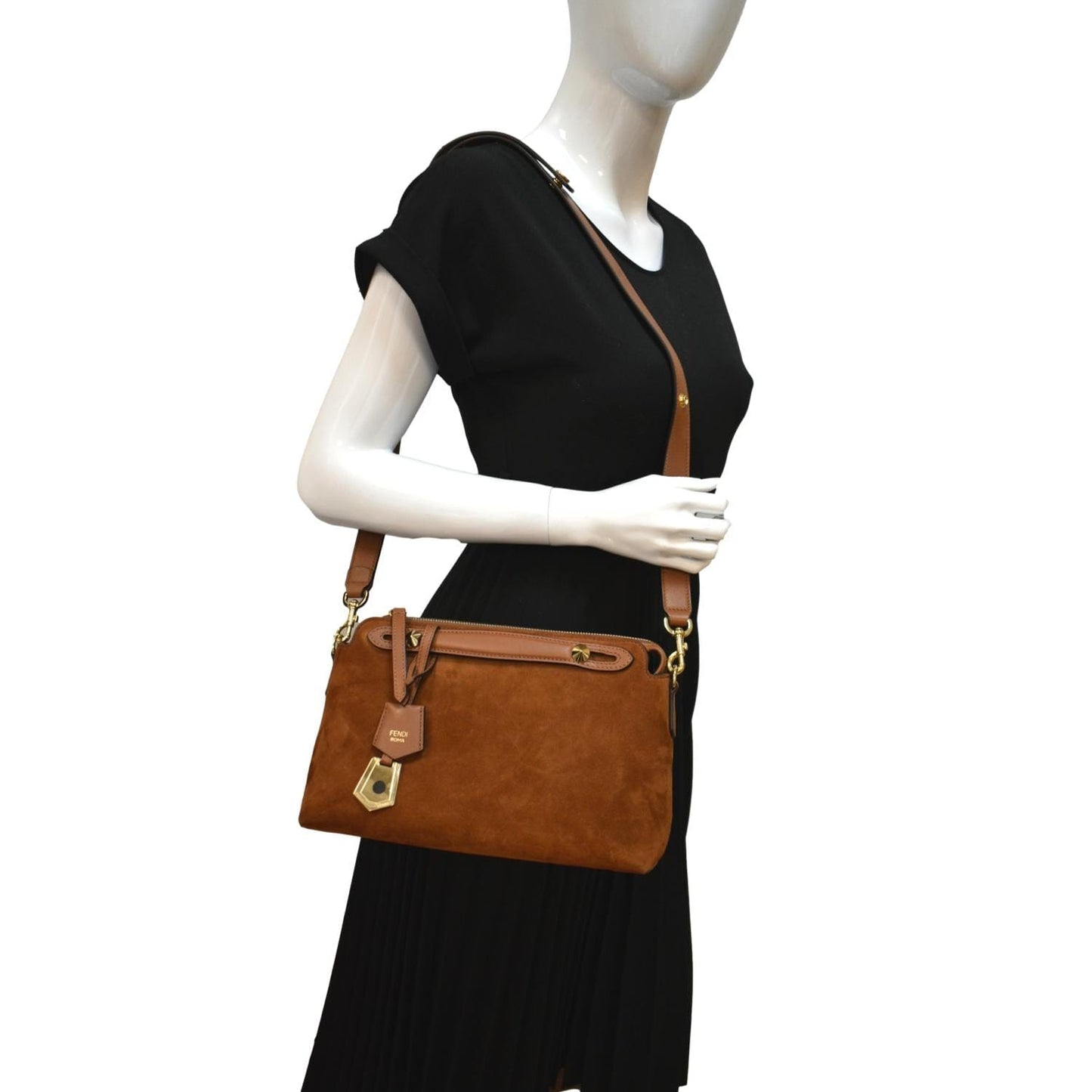 Fendi By The Way Suede Brown Crossbody