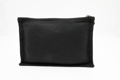Hermes Small Bain Pouch In Black Canvas