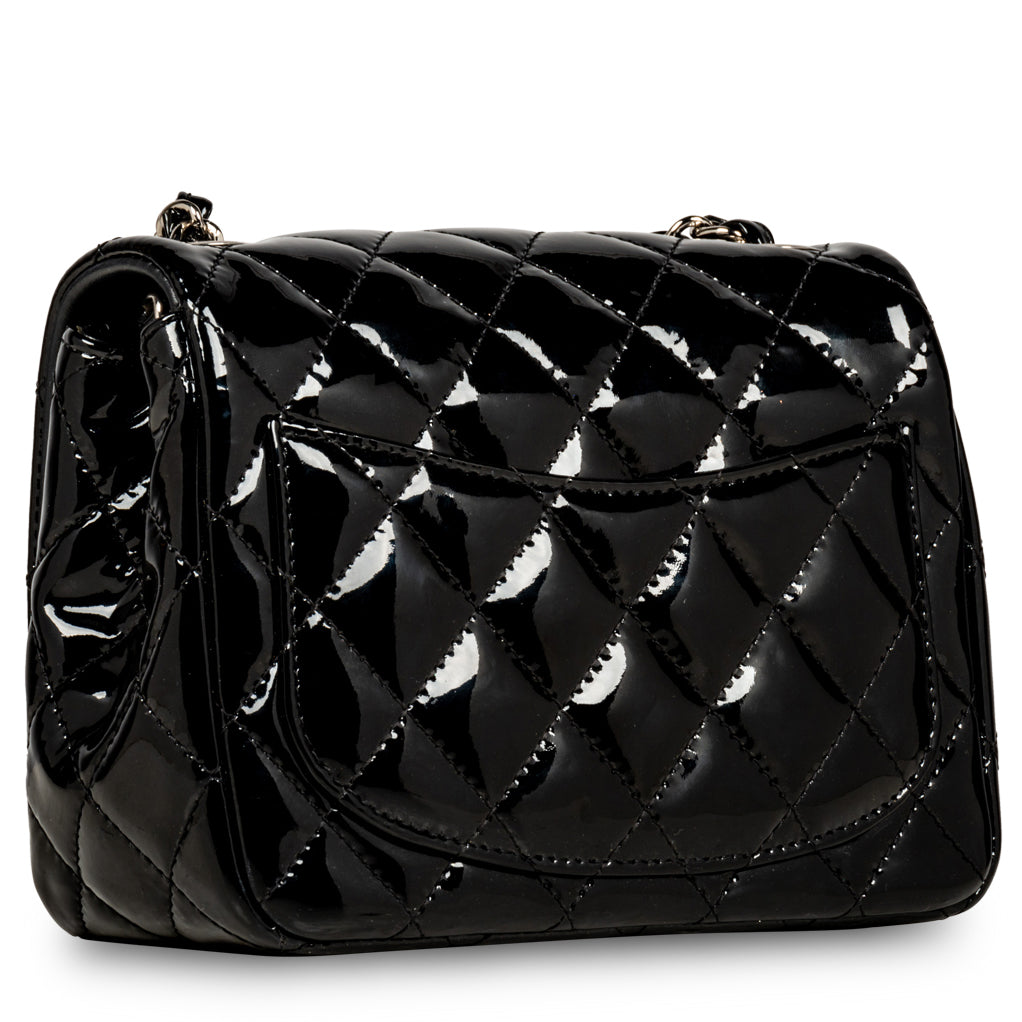 Chanel Classic Flap Patent Leather Black Shoulder Bag Style 11