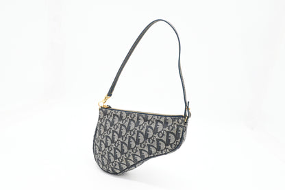 Dior Saddle Pouch in Blue Oblique Canvas