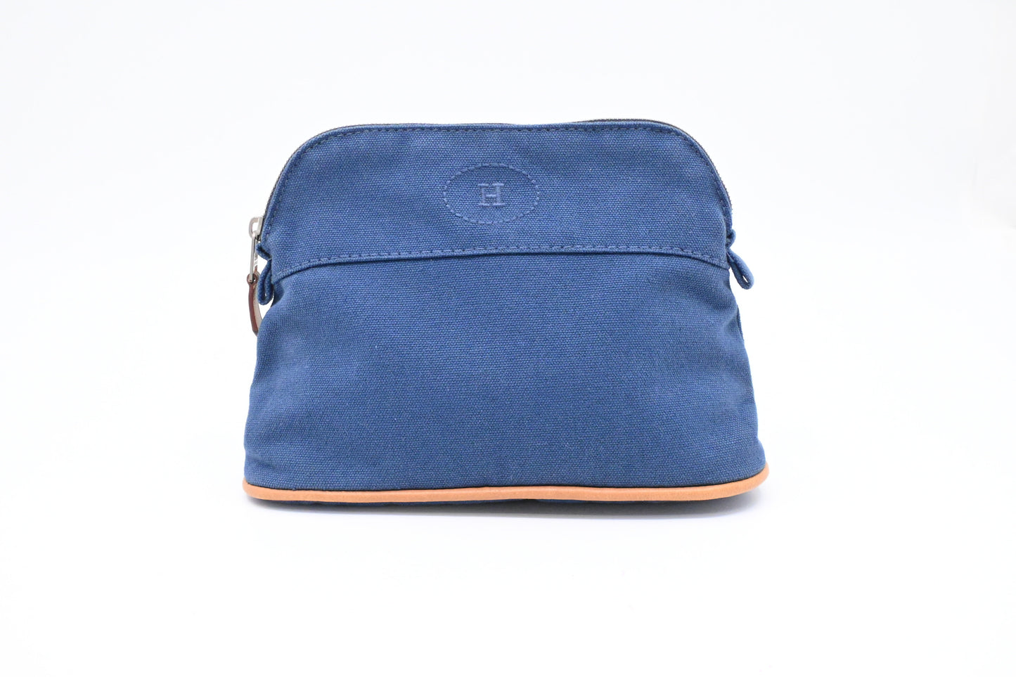 Hermes Bolide Pouch 20 In Blue Canvas