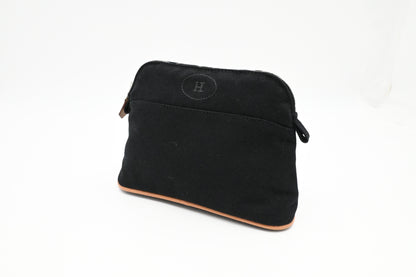 Hermes Bolide Pouch 20 In Black Canvas