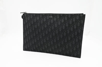 Dior Clutch in Black Oblique Canvas