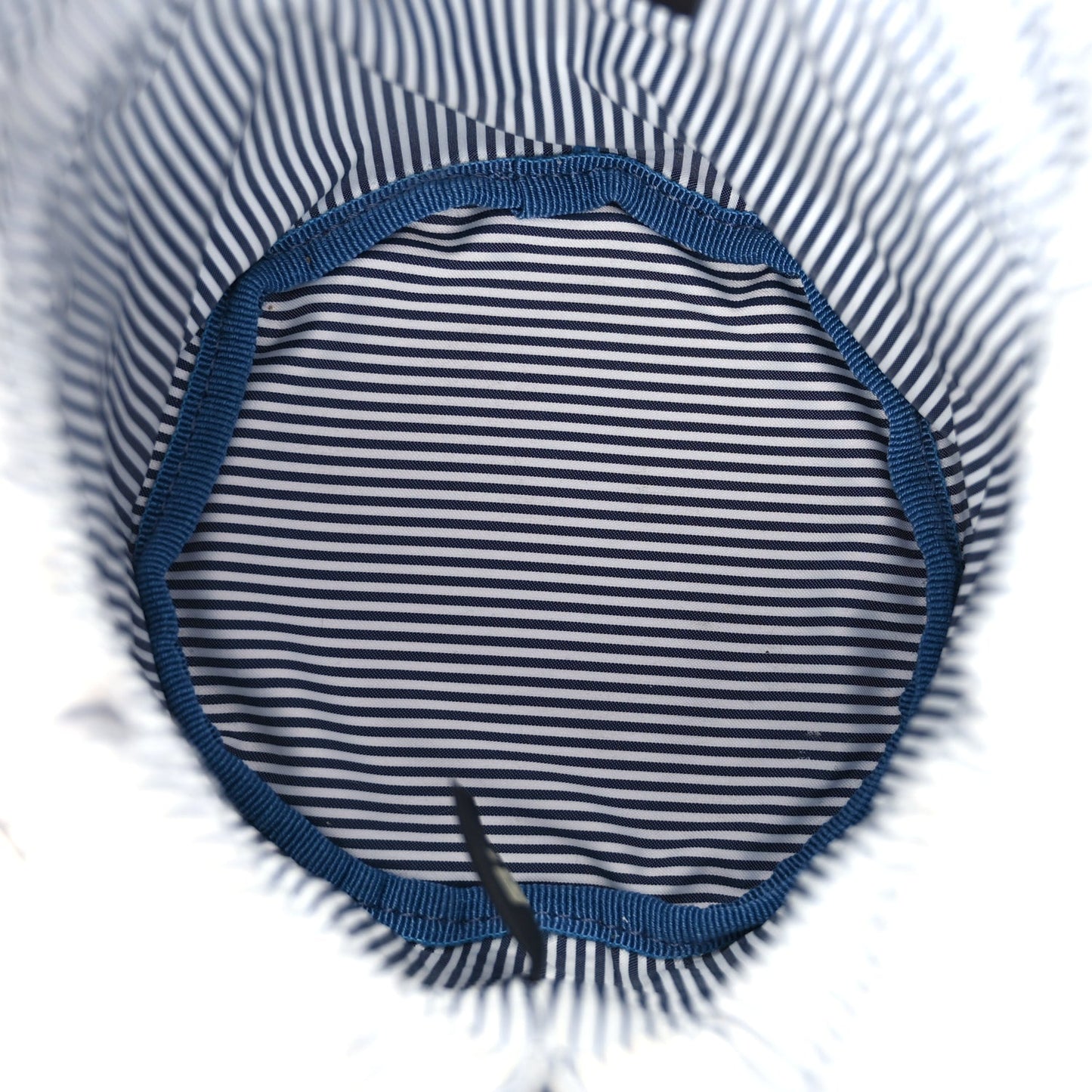 Fendi Fabric Jacquard Vitello Grace Striped Mini Step Out Rice Mirto