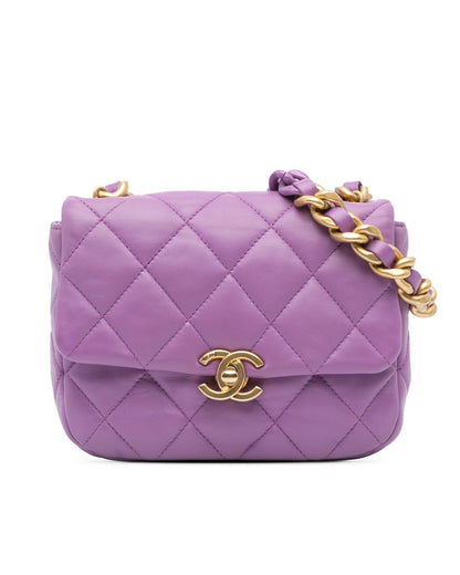 Mini Quilted Lambskin Chain Flap Crossbody