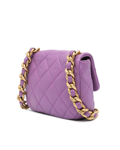 Mini Quilted Lambskin Chain Flap Crossbody