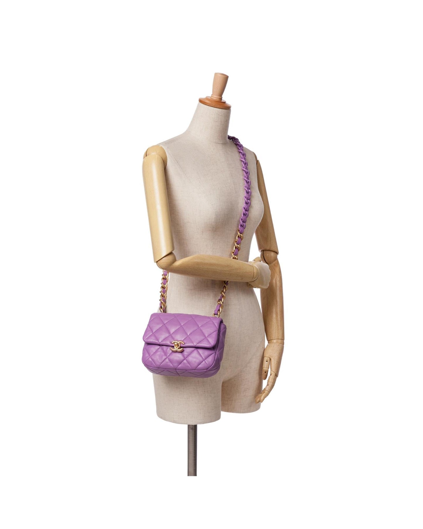 Mini Quilted Lambskin Chain Flap Crossbody