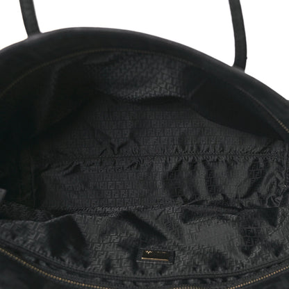 Fendi Zucca Spalmati Small Roll Tote Black