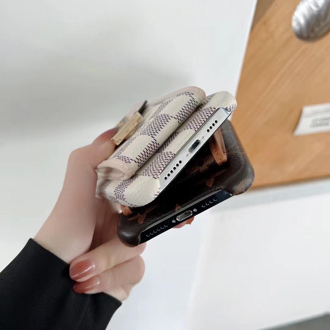 LV Phone Case Card Slot Fashion Leather for iPhone