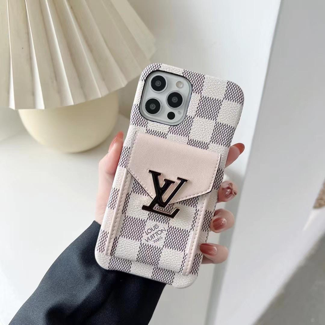 LV Phone Case Card Slot Fashion Leather for iPhone