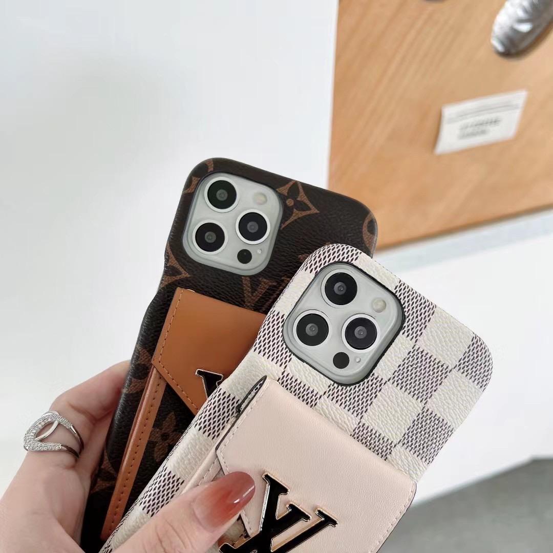 LV Phone Case Card Slot Fashion Leather for iPhone