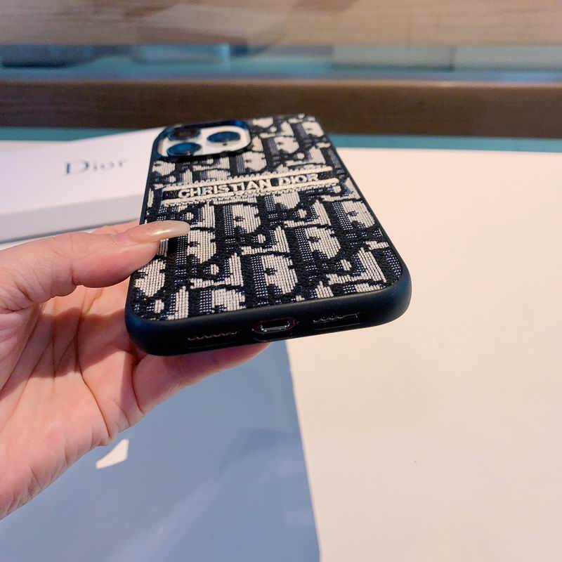 Stylish Fabric Canvas iPhone Case Dior Style