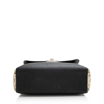 Dior Calfskin Python Diorling Large Shoulder Bag (SHF-22330)