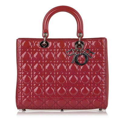 Dior Cannage Dior Patent Leather Satchel (SHG-34555)