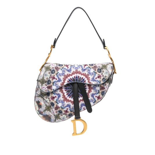 Dior Canvas Embroidered Kaleidiorscopic Saddle Bag
