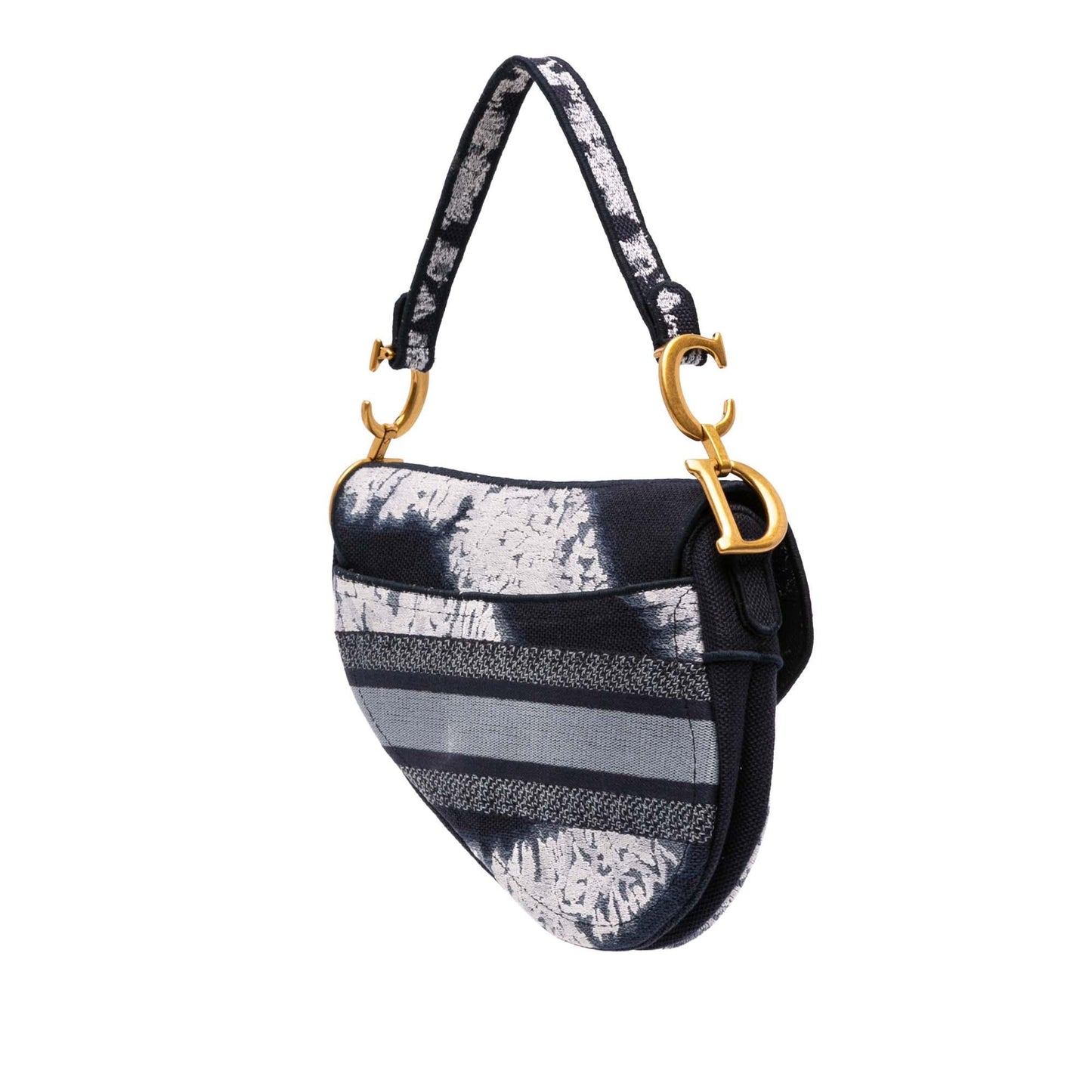 Dior Canvas Embroidered Tie Dye Saddle Bag