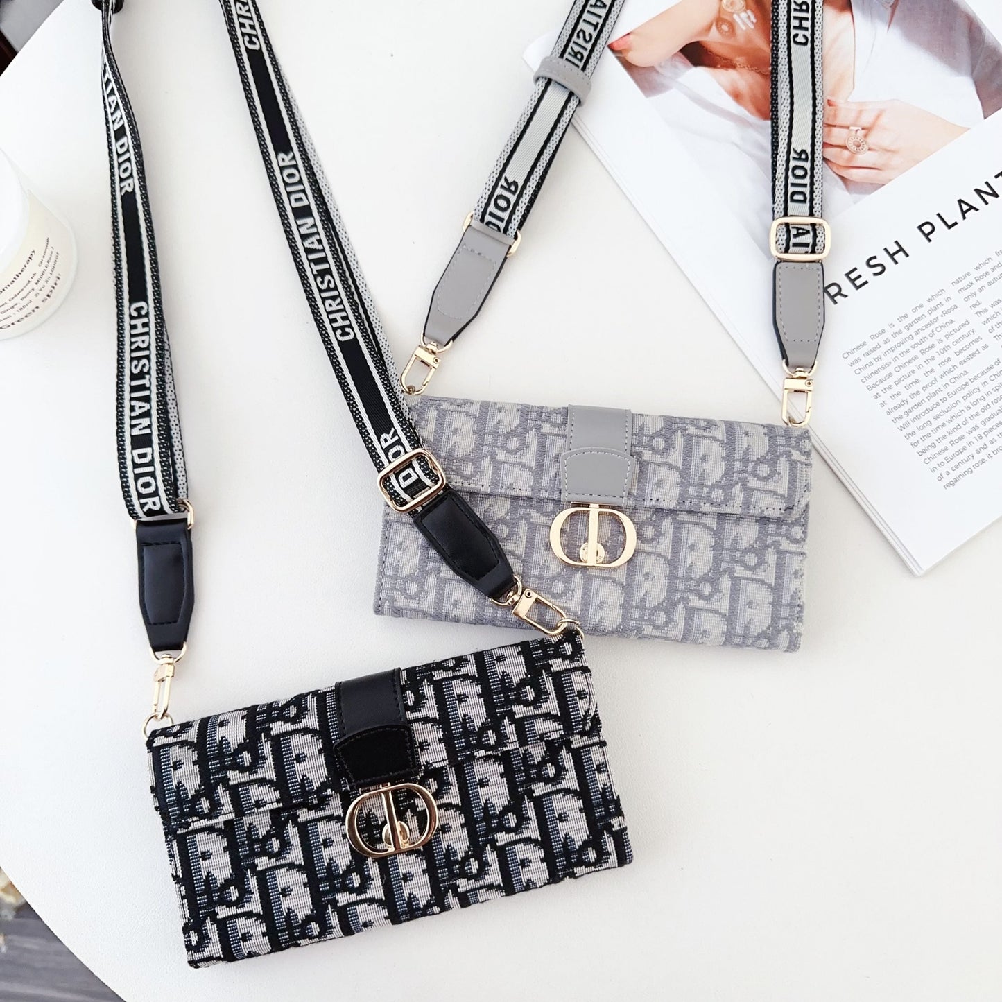 Dior Crossbody Wallet Phone Case Mini Bag for iPhone