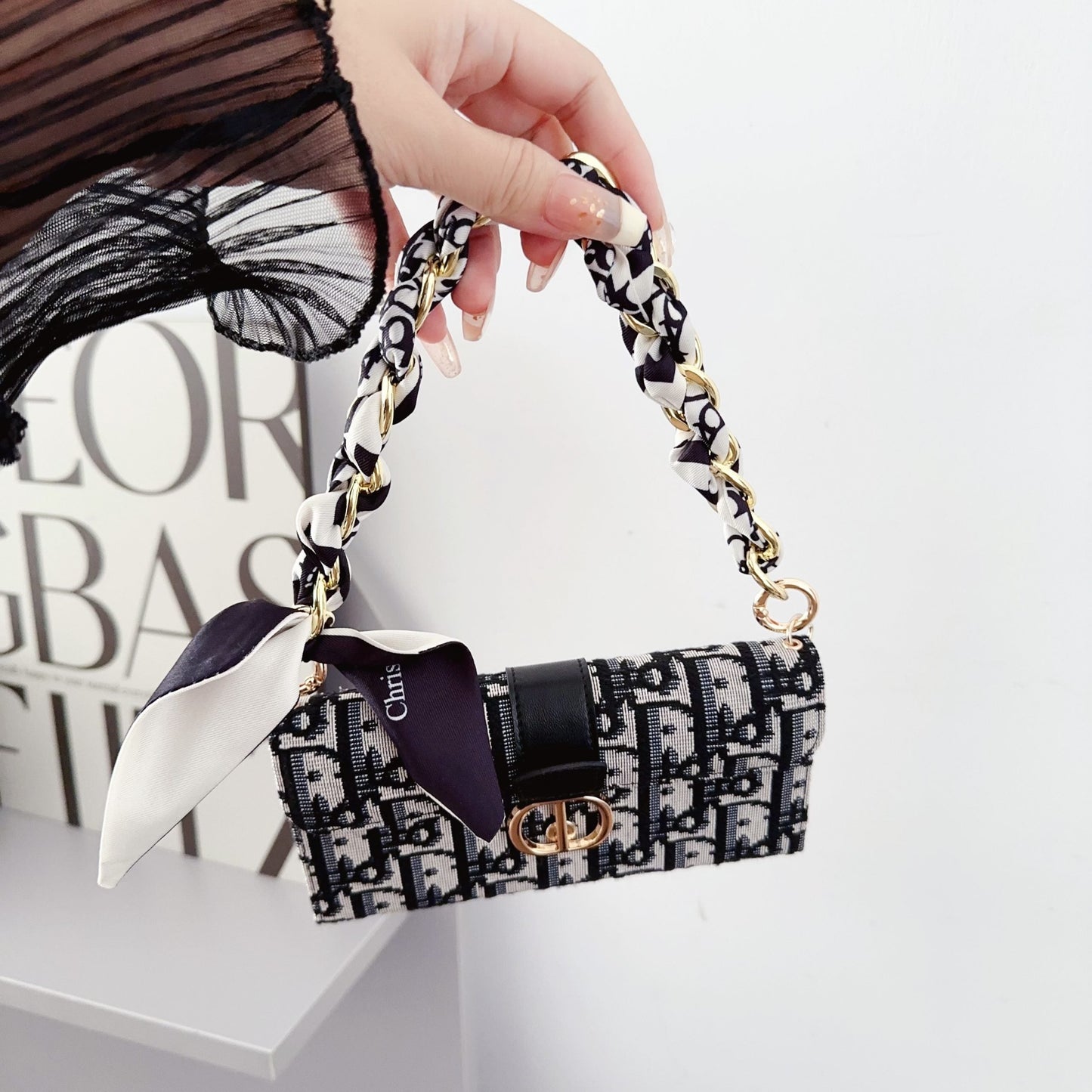 Dior Crossbody Wallet Phone Case Mini Bag for iPhone