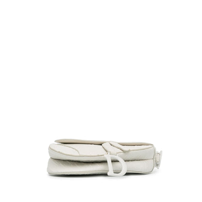 Dior Embossed Leather Oblique Saddle Bag (SHG-ZWE7gr)
