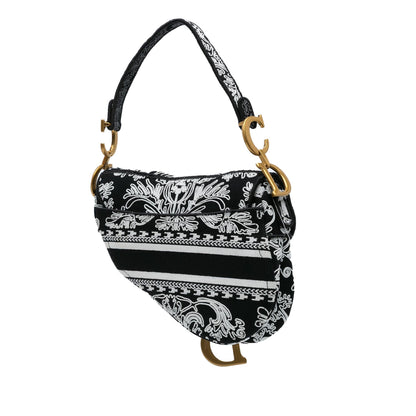 Dior Embroidered Canvas Ornamental Cornely Saddle Bag