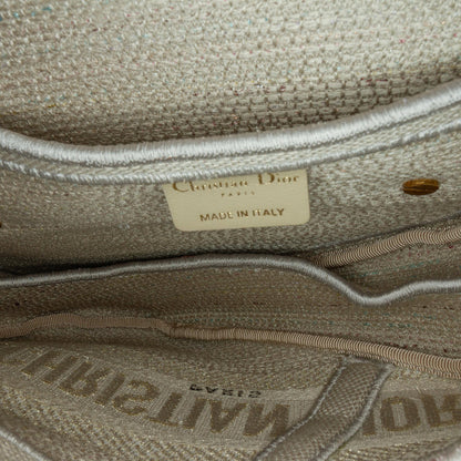 Dior Embroidered Canvas Stripes Saddle Bag