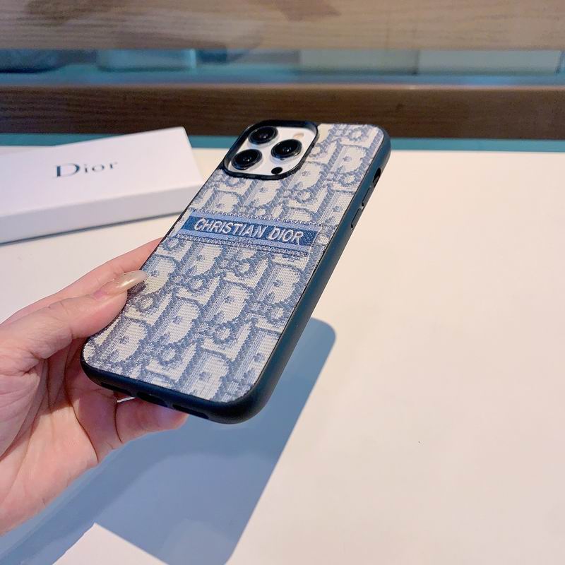 Stylish Fabric Canvas iPhone Case Dior Style
