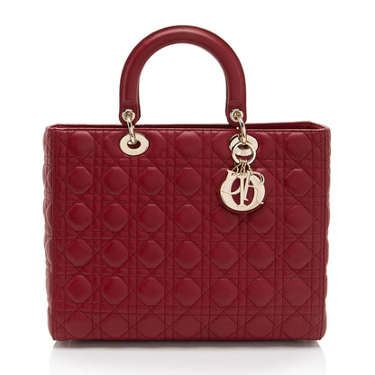 Dior Lambskin Dior Large Tote (SHF-QajY9m)