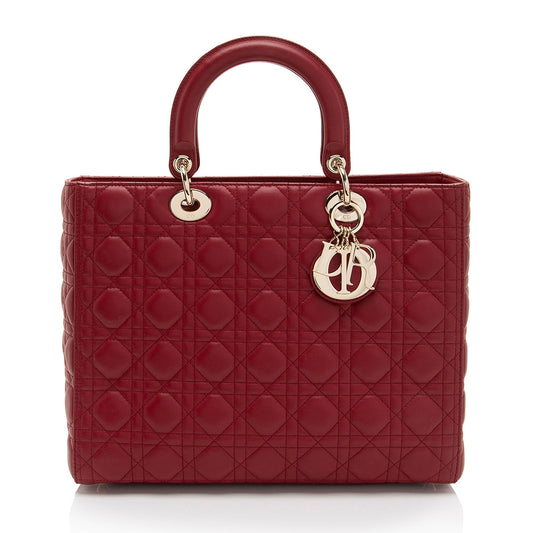 Dior Lambskin Dior Large Tote (SHF-QajY9m)