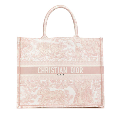 Dior Large Canvas Embroidered Dioriviera Toile De Jouy Book Tote