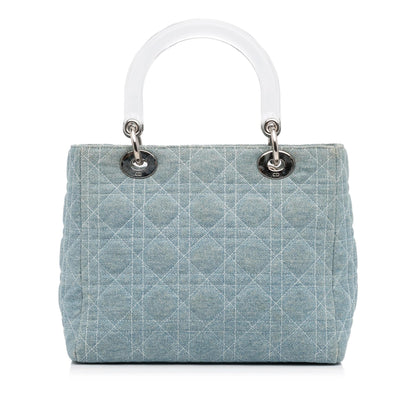 Dior Medium Cannage Dior Denim Satchel (SHG-jT3XX6)