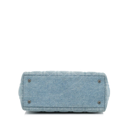 Dior Medium Cannage Dior Denim Satchel (SHG-jT3XX6)
