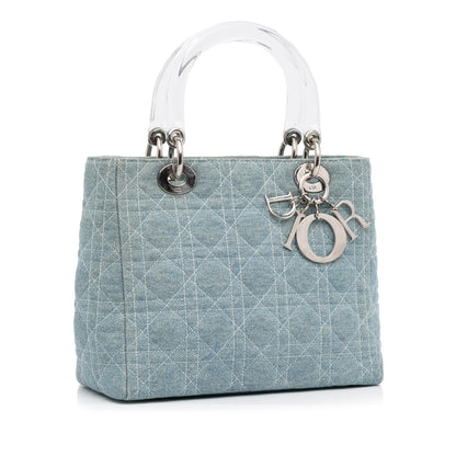 Dior Medium Cannage Dior Denim Satchel (SHG-jT3XX6)