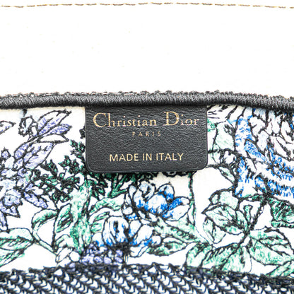 Dior Medium Canvas Embroidered Flowers Book Tote
