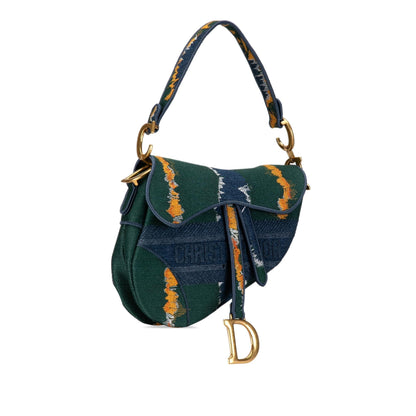 Dior Medium Embroidered Canvas Saddle Bag (SHG-igov5B)